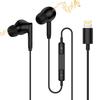 2026 Improved iPhone Wired Earphones with Genuine Lightning Connector, HiFi Sound Quality, Deep Bass, Noise Reduction, Built-in Microphone, Call