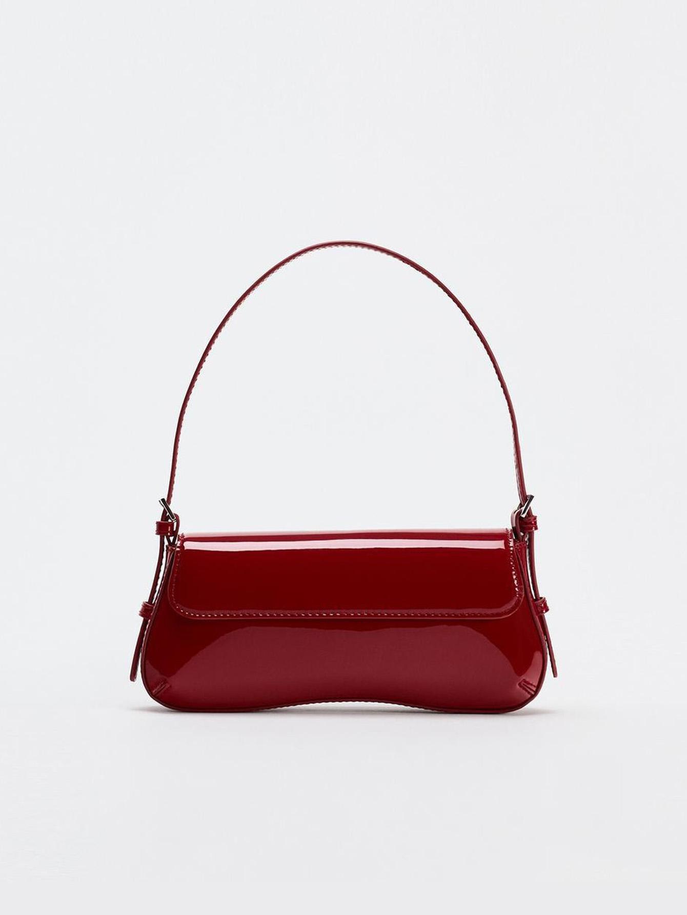 

Red Stick Underarm Bag 2026 Autumn New Product Fashiable Simple Commuter Flip Retro Shoulder Bag S бордовый