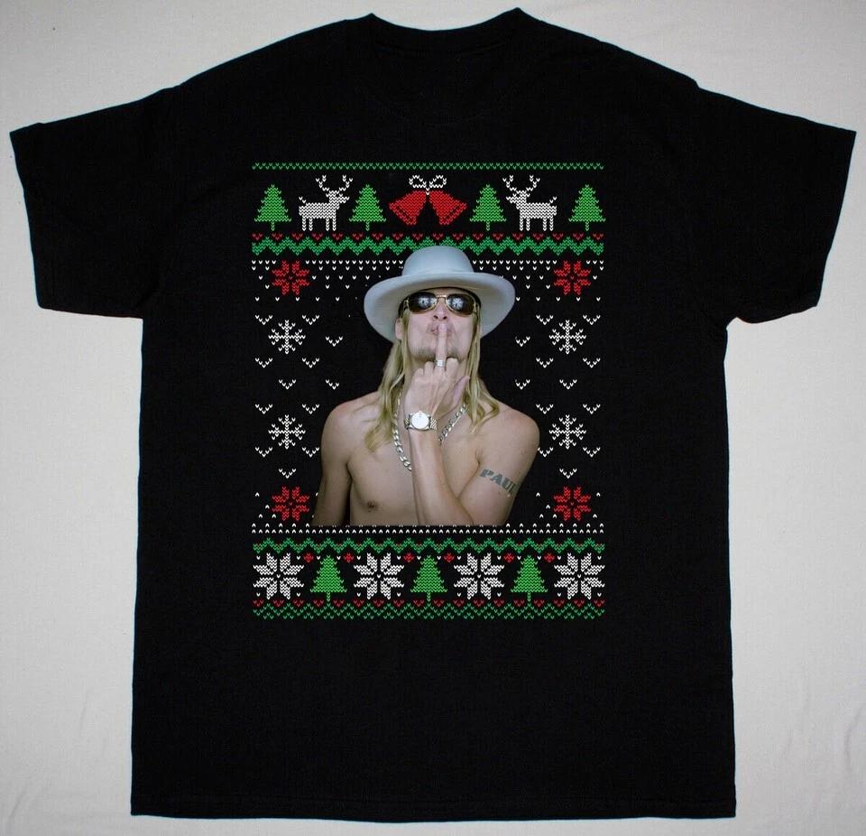 

Ugly Merry Christmas Kid Rock Short Sleeve Black All Size Shirt OM136 3XL