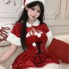 Sexy Lingerie Princess Look! Christmas Shawl Velvet Dress Sexy Lace-up Waist Pure Lust B82