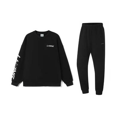 Li Ning Logo Letter Print Loose Trendy Versatile Crew Neck Hoodless Pullover Long Sleeve Sweatshirt Casual Sports Suit AWDUC3-1-AKL73-4