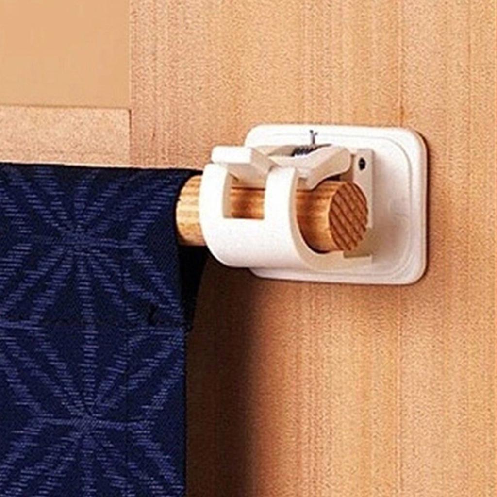 Shower Curtain Rod End Fixing Clips No Drill Bathroom Tension Rod Wall Mount Brackets for Kitchen Bathroom Poles 1-2cm
