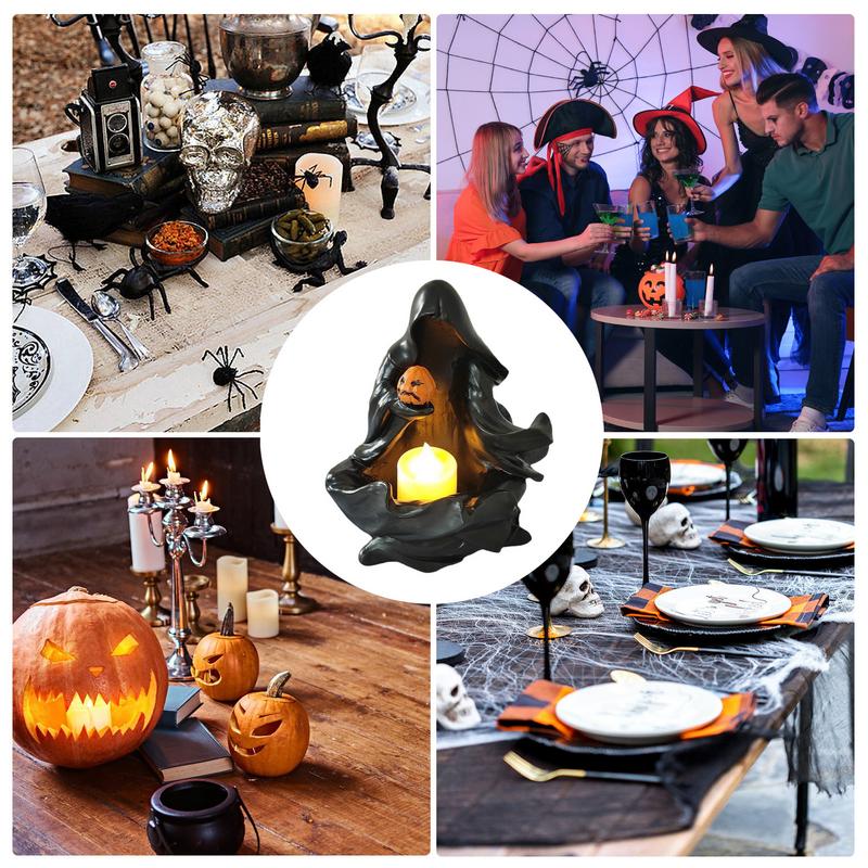 Pumpkin ghost candle candle holder Halloween decoration ornaments decorative candle holder desktop home decoration
