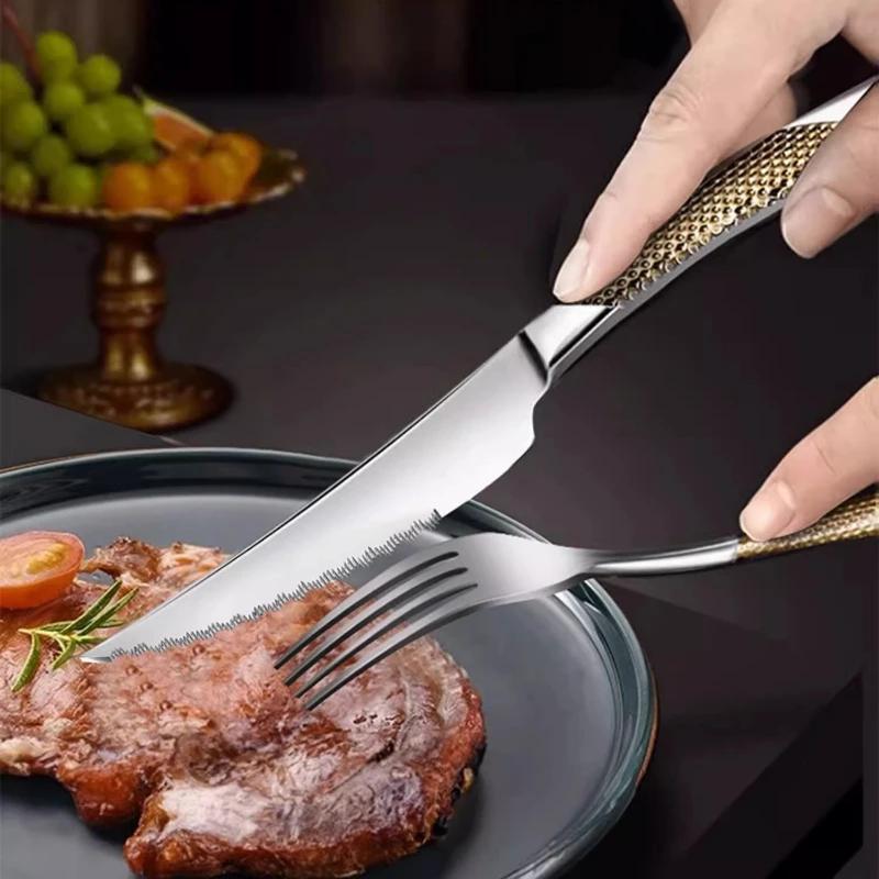 Zestaw Sztućców Zastawa Stołowa Kuchenna Zestaw Sztućców Luksusowa Zastawa Stołowa Ze Stali Nierdzewnej Widelec Łyżka Nóż Zachodni Zestaw Obiadowy Złoty