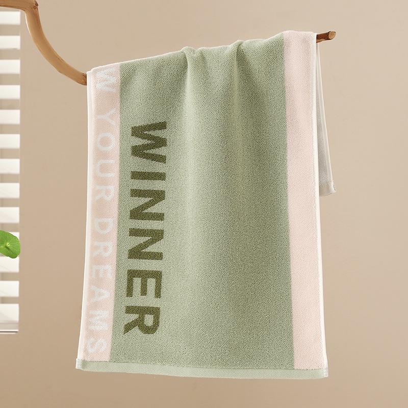 Thick, Absorbent Striped Cotton Face Towel - Soft Yarn-Dyed Design for Adults