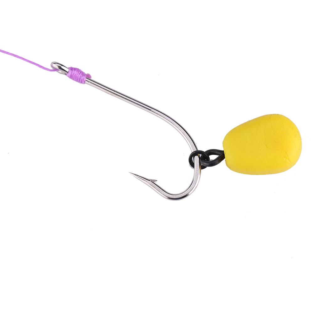Steel Fishing Bait Screw with Link Buckle, Terminal Hardware Accessories for -Shaped Lures, Fishing Line Connection 10 Pieces