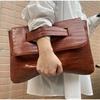 Fashion  Storage Bag Document Bagluxury Crocodile Pattern Women's Briefcase,large Capacity Solid,ladies Simple Clutch Bag