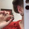 Autumn/Winter Ankara Red Pearl Firework Stud Earrings: High-End Two-Way Luxury Festive Earrings for Women