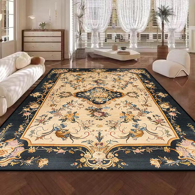 Europäisches Blumendesign Dekoration Zuhause Wohnzimmer Teppich Rutschfest Mädchenzimmer Dekor Schlafzimmer Teppich Weiche Sofa Tischmatte Leicht zu Reinigen