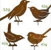 Rustic Metal Bird Silhouette Set: 4-Piece Outdoor Garden Courtyard Decoration