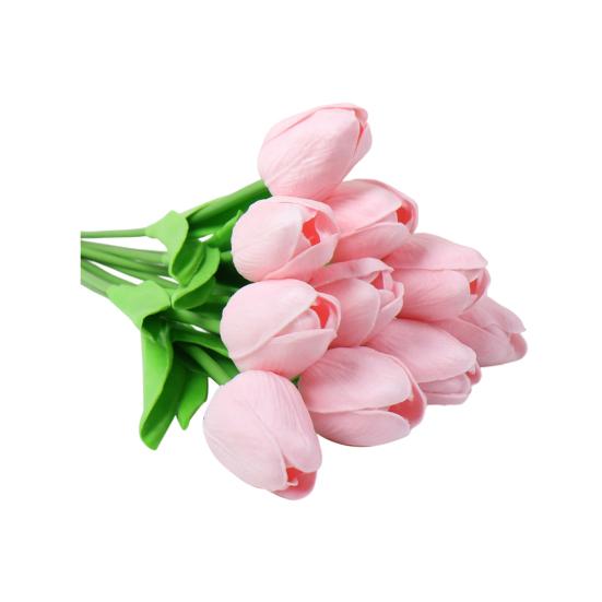 10Pcs Artificial Tulip Flower Home Office Party Realistic Fake Flower Branch Table Centerpiece Decoration Mother's Day Valentine's Day Easter Gift