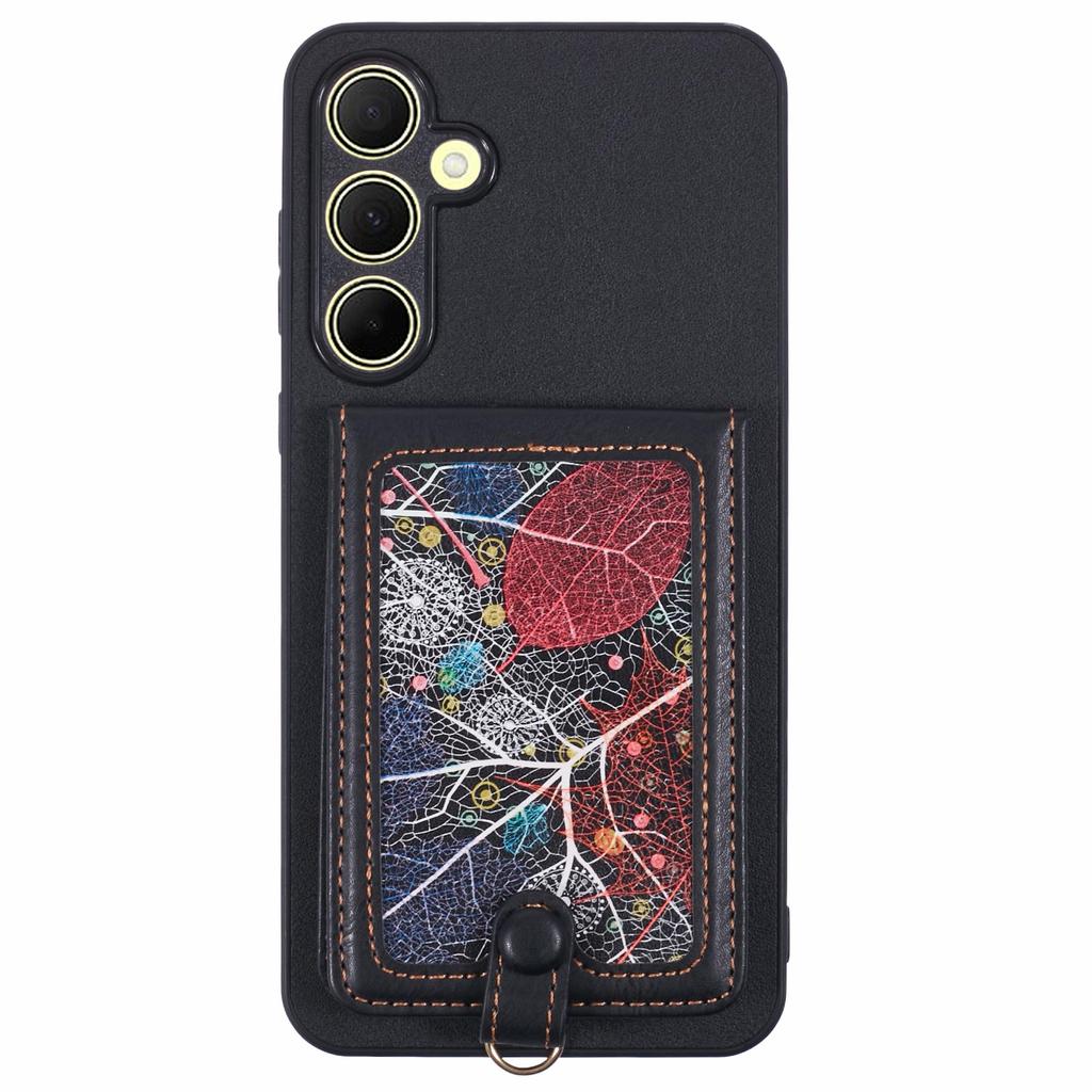 For Samsung Galaxy A55 5G Phone Case with Galaxy Card Bag Kickstand RFID Blocking