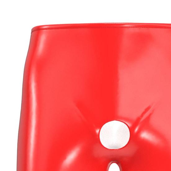 Yousheng Men's Faux Leather Short Pants Sexy Open Crotch Shiny Boxer Shorts Glossy Stretchy Hot Pants for Parties And Date Nights