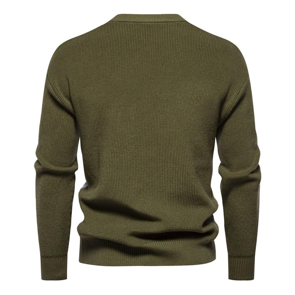 Hot Sale, Men's Fashion Personality Splicing Semi-turtleneck Thickened Sweater, Knitted Thread Hair
