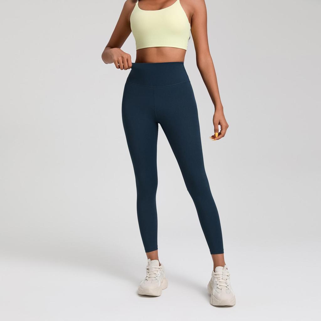 European & American Soft Elastic Yoga Leggings - Solid Color Nude Feel, Plus Size, Peach Butt Line