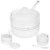 Cukierniczka Z Łyżeczką Ceramiczna Biała Cukiernica Pojemnik Na Cukier SERCE 300 Ml ORION 155401