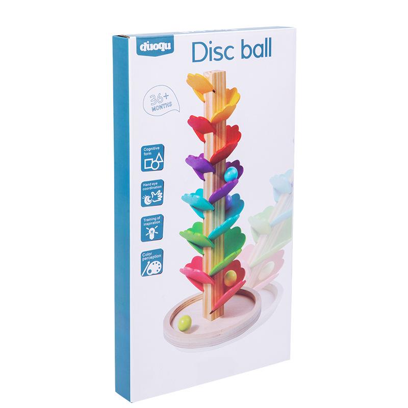 

Монтессори Радужный Дерево с Шариками: Вращающийся укладчик листьев и музыкальная деревянная игрушка-пазл.