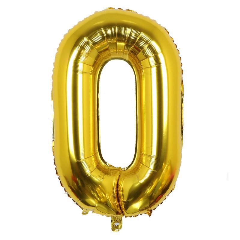 32 Inch Digital Aluminum Film Balloon, Medium Digital Gold Silver Red Black Gradual Change Color Birthday Decoration Wedding Party Balloon