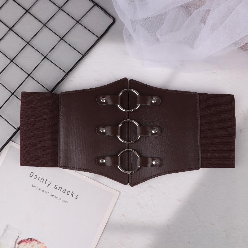 Fashionable Gothic Corset Belt Triple Buckle With Black Rivet Studs Elastic Waspie Waistband For Punk Women Perfect For Coats