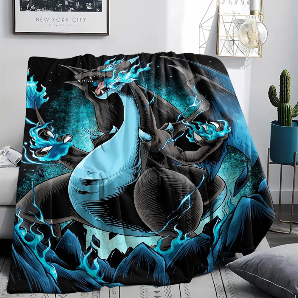 Coperta in Flanella con Fantasia Charmander, Alta Qualità, Confortevole per Tutte le Stagioni, Decorazione per la Casa, Calore e Comfort, Perfetta per Regali.