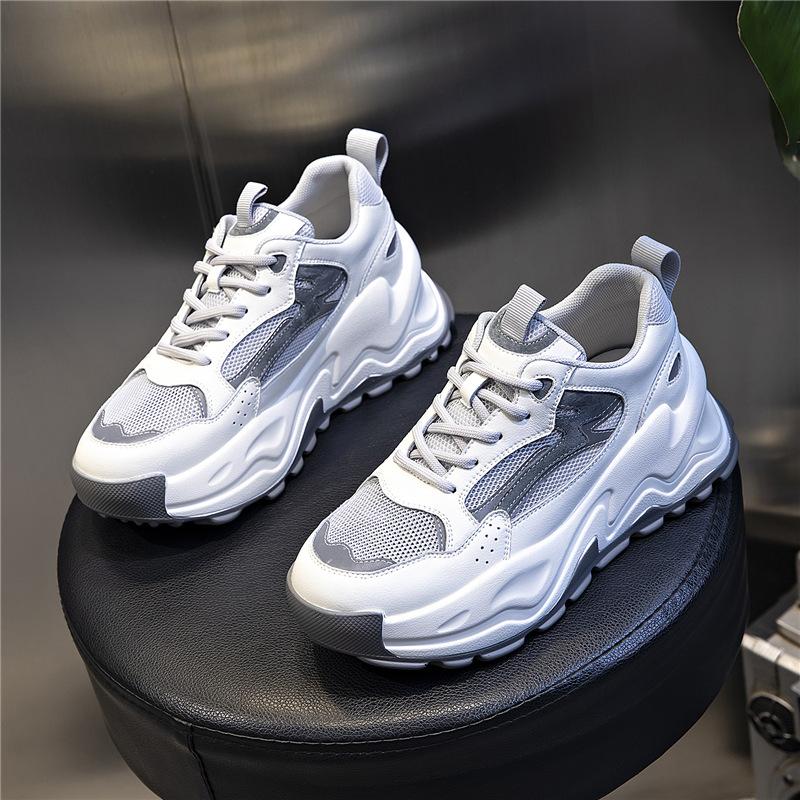 Genuine leather women's shoes 2025 new summer leisure sports breathable dad shoes women's thick-soled versatile shallow single shoes children