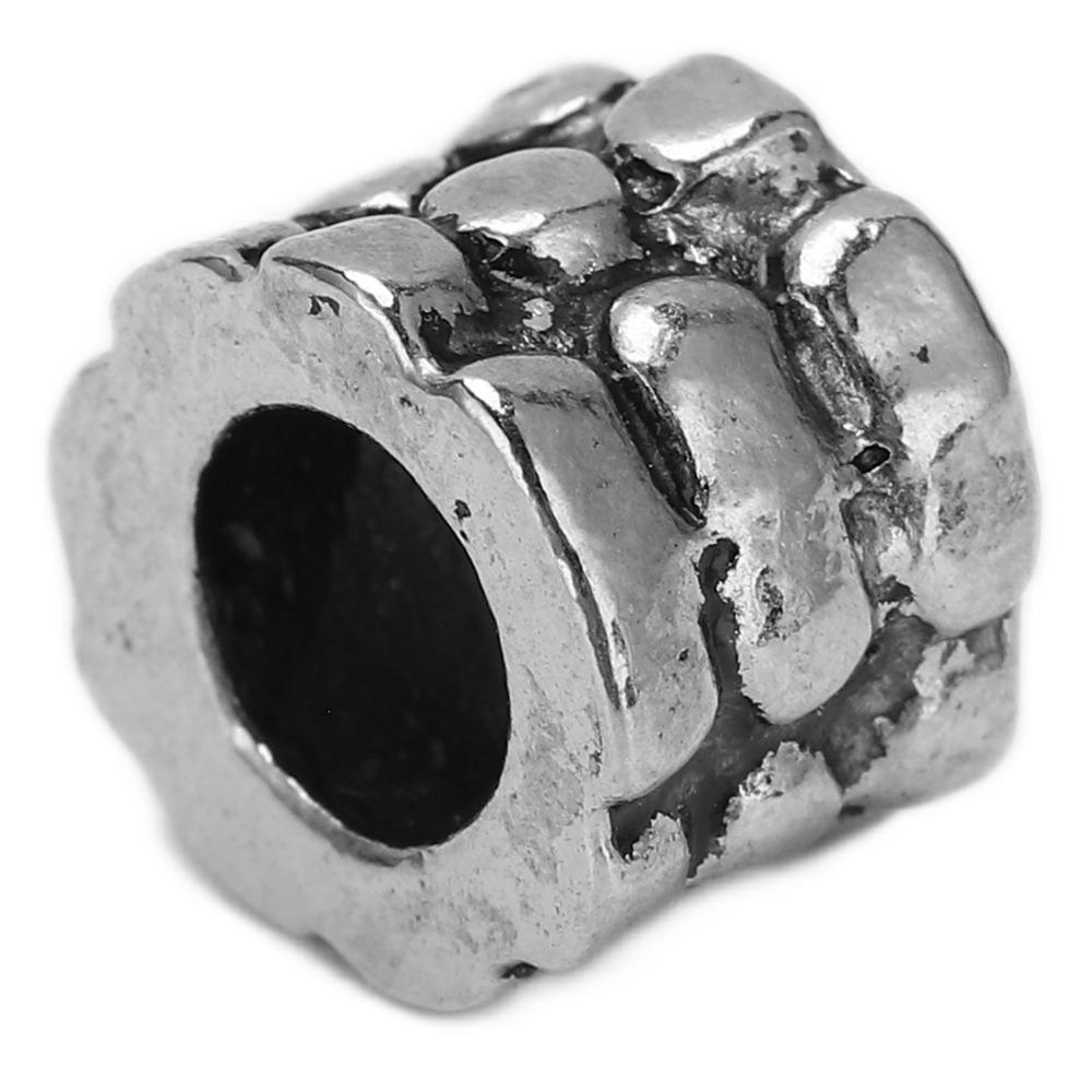 10 Pcs DIY Paracord Knife Lanyard Silver Decorative Lanyard Beads Durable Paracord Beads  Outdoor