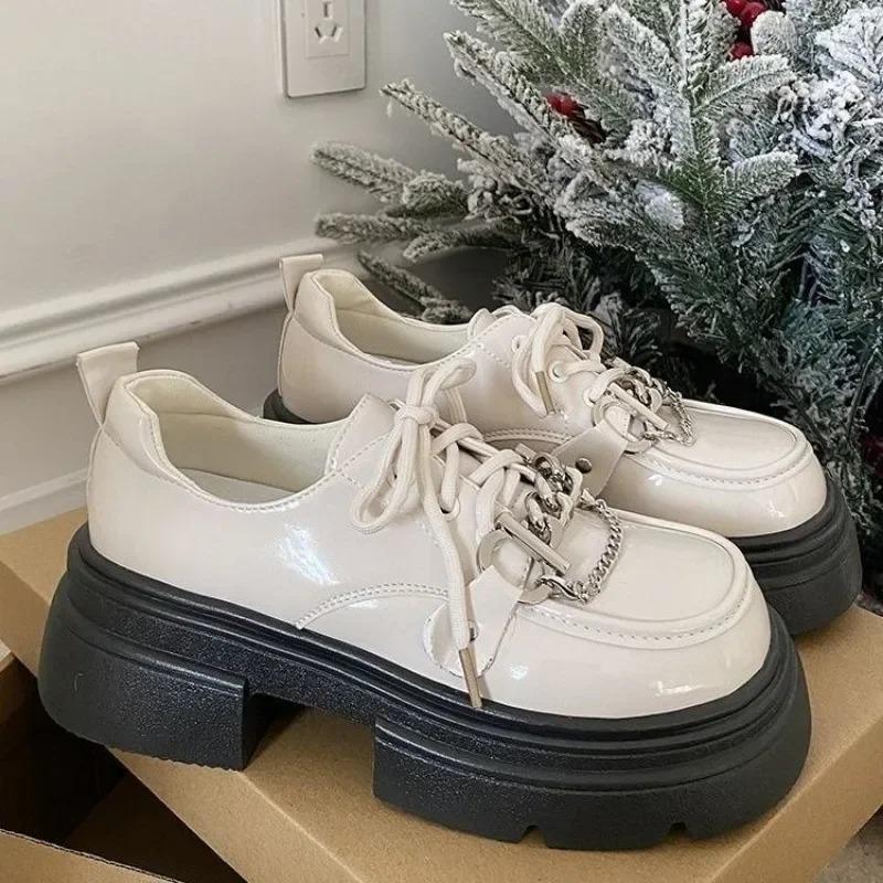 Fashion Platform Round Toe Ladies Pumps Women's Shoes with Medium Heels Chic Point Non Slip on Offer Shoe High Quality Lastest Discount