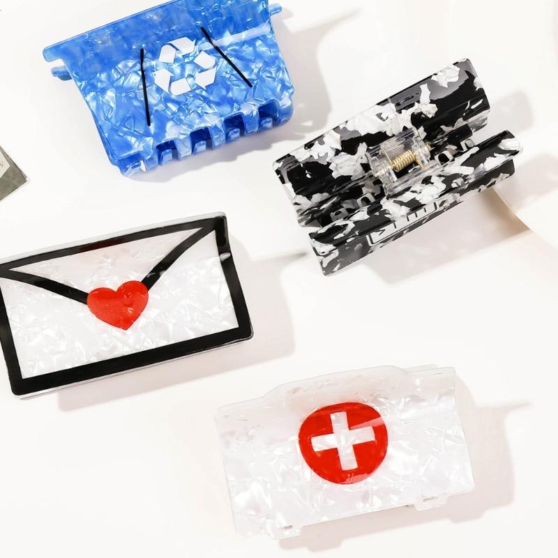 Internet Celebrity Taking Photo Ponytail Hair Claw with Shimmering Novelty Shape Hair Catch for Woman Teens Ponytail