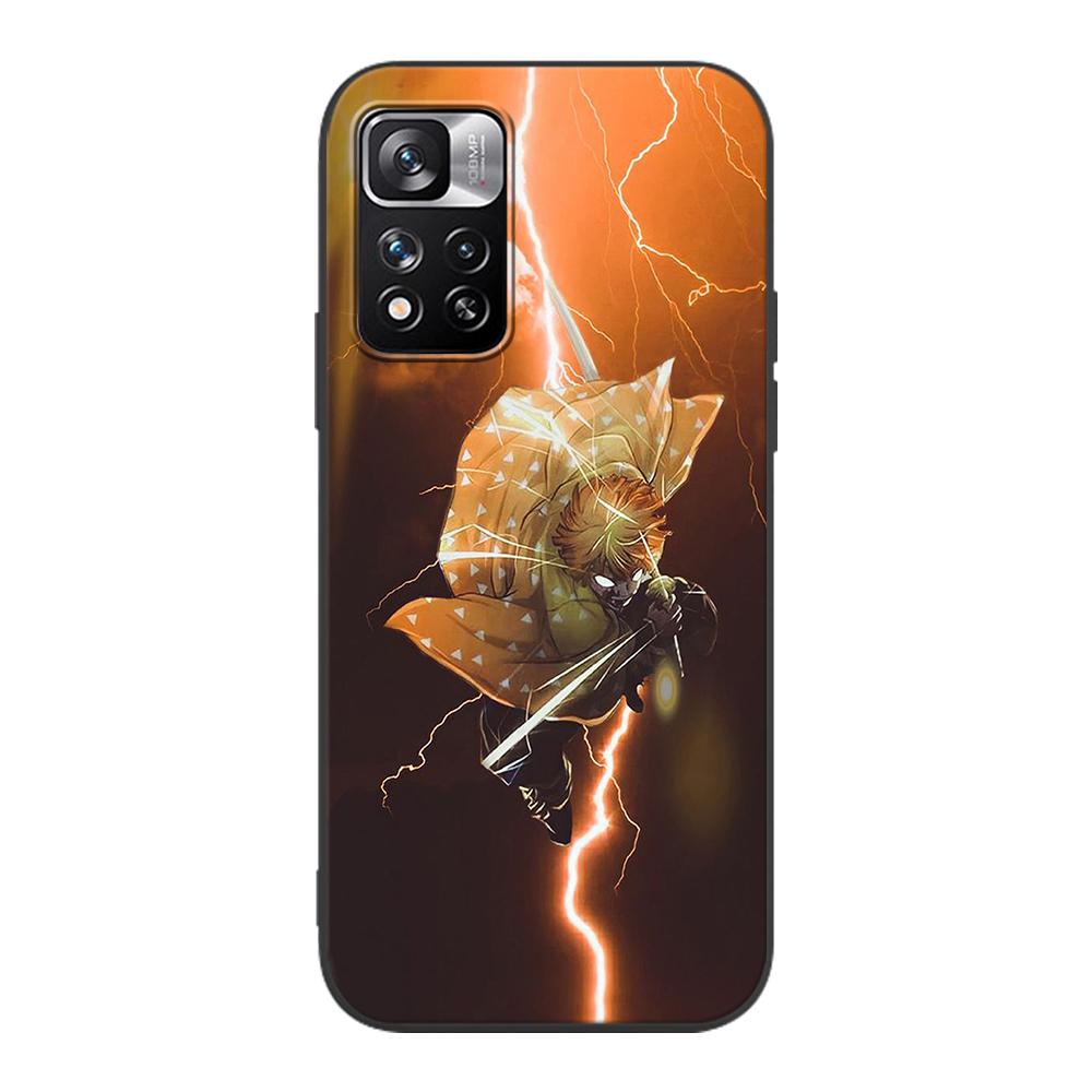 Demon Slayer Case for Xiaomi Redmi Note 9S 9 11 10 8 Pro 9C 9 K40 9A 7 8T 7A 9T Soft Silicone Coque Anime Black Phone Cover Fall