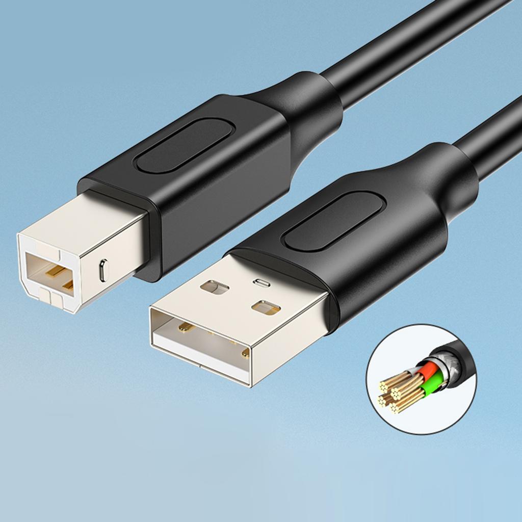 USB Printer Cable USB 2.0 to USB B Type B Male Cable Scanner Cord for Printing Laptop Computer Musical Keyboard