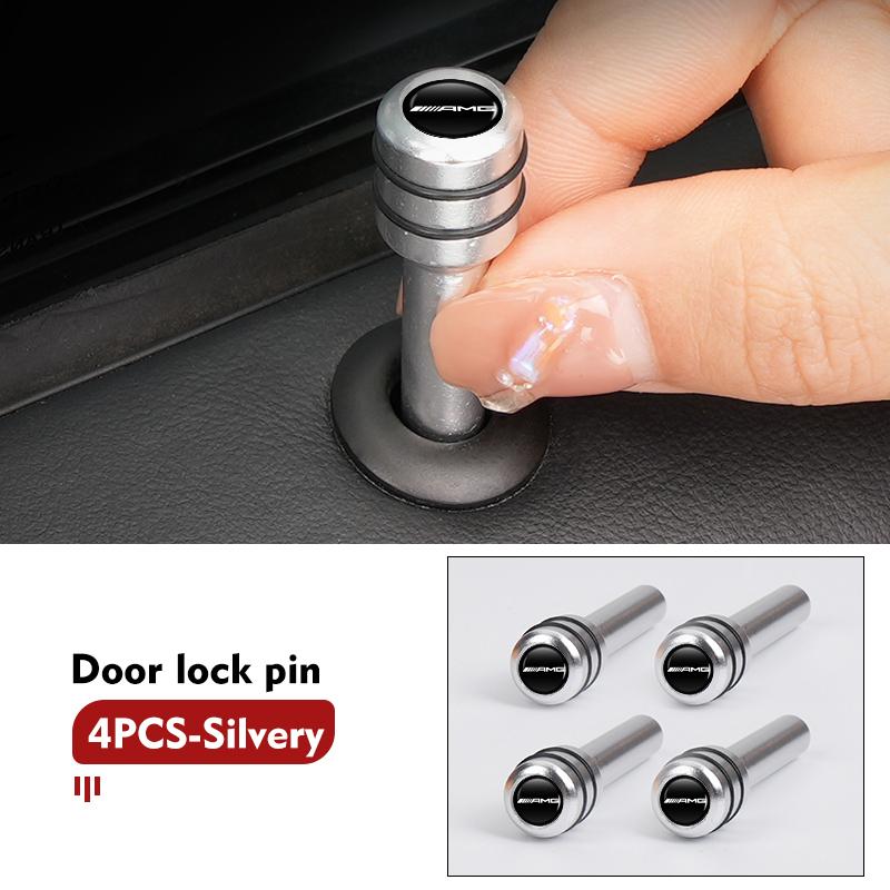 Universal Car Door Lock Knob Pull Pins Aluminum Alloy Security For Mercedes Benz AMG A B C E S G Class W201 W210 W108 W205 W203