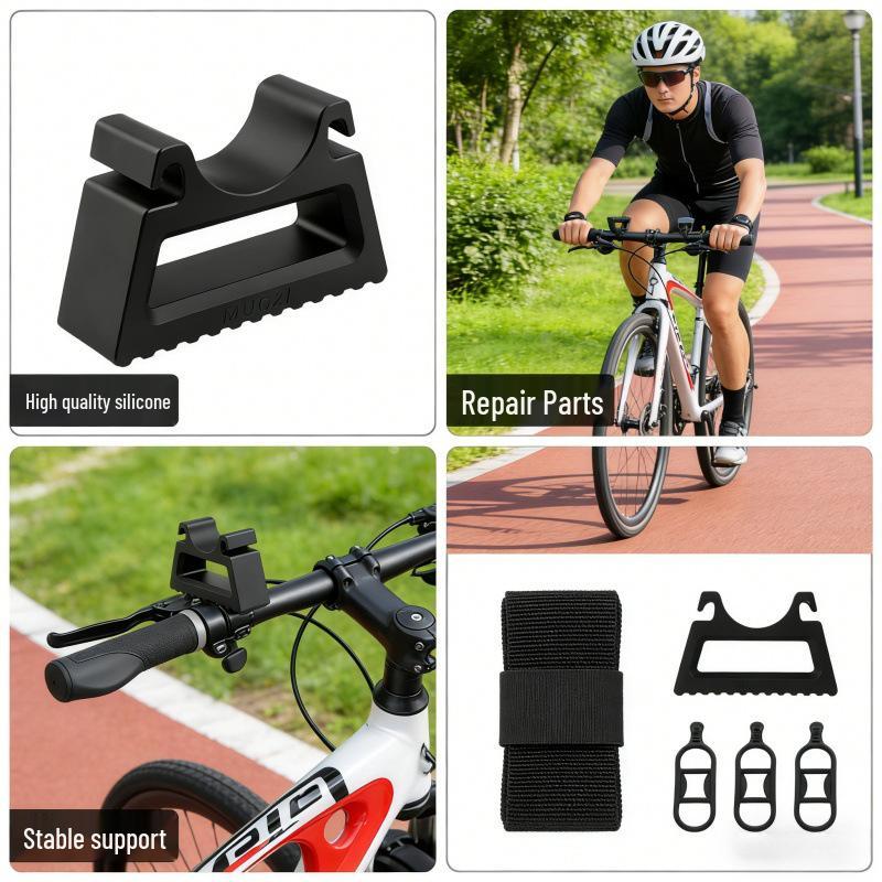 Multi-functional Quick-Release Bicycle Handlebar Mount with Anti-slip Strap & Inverted Parking Stabilizer Repair Tool
