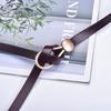 Women'S Thin Belt Pure Cowhide Belt Leather Casual Knotted Belt With Dress Coat Small Belt