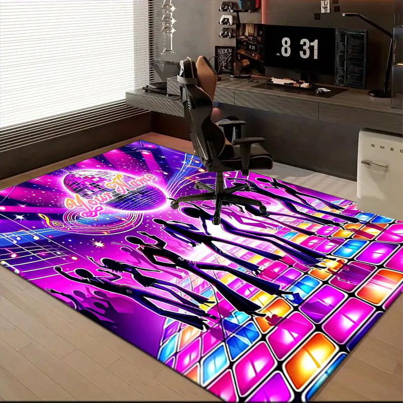 1PC Custom Name Disco Night Dance Party Theme Floor Mat Ideal for Living Room, Game Rooms, Office, Bedroom Floor Mat Design