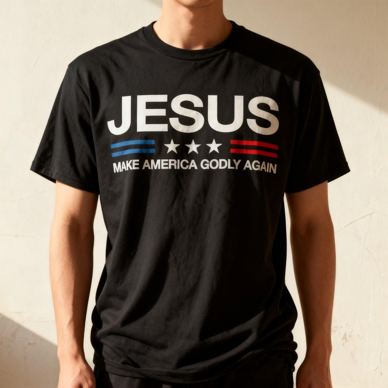 Jesus Make America Godly Again Christian Patriot God Faith Unisex T-Shirt XL