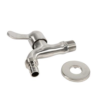 Robinet de baignoire pour machine à laver G1/2"" Acier inoxydable 304 Chrome Robinet d'eau froide (Bouche pointue)