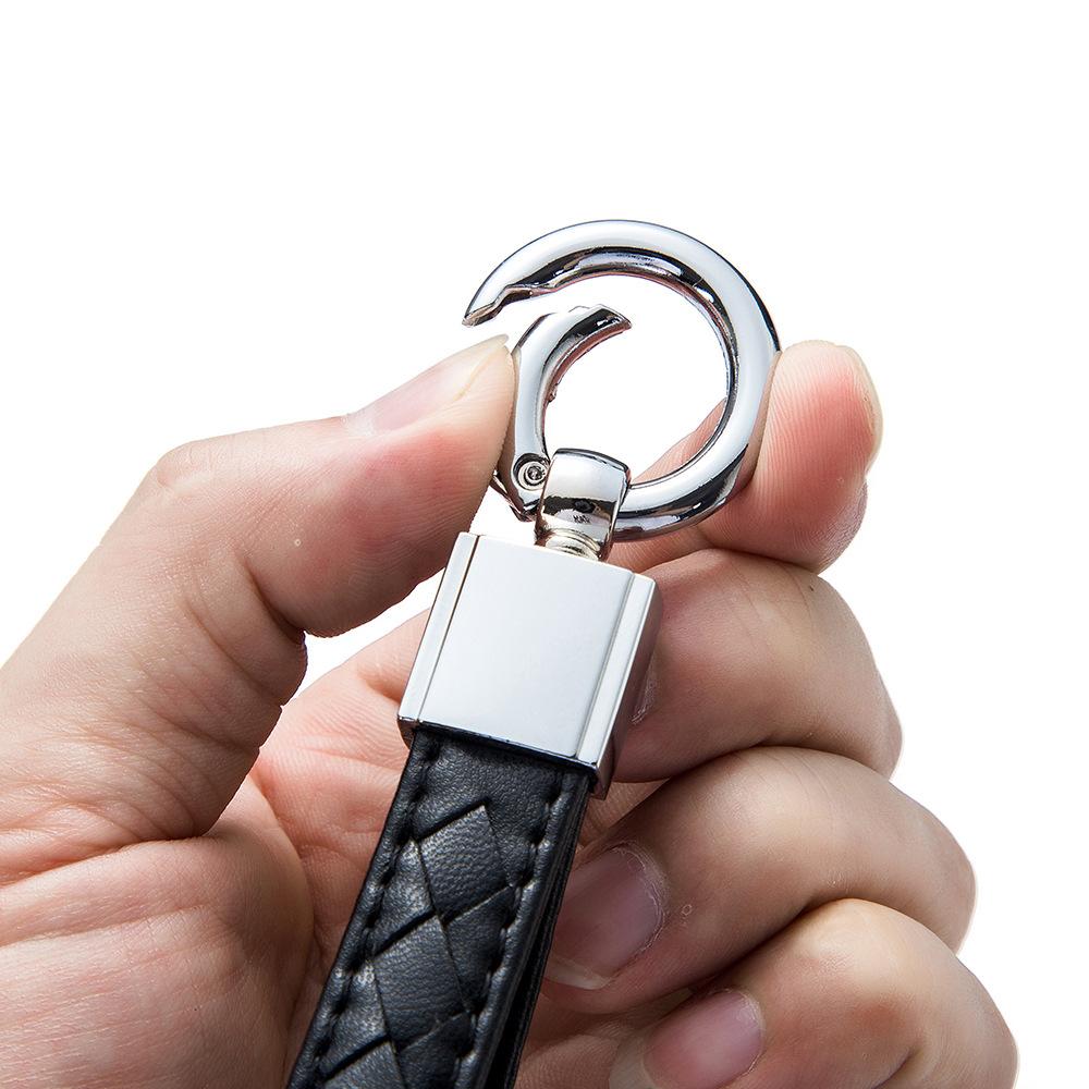 Creative car key Smart key case Alloy car Metal black braided keychain Pendant Universal