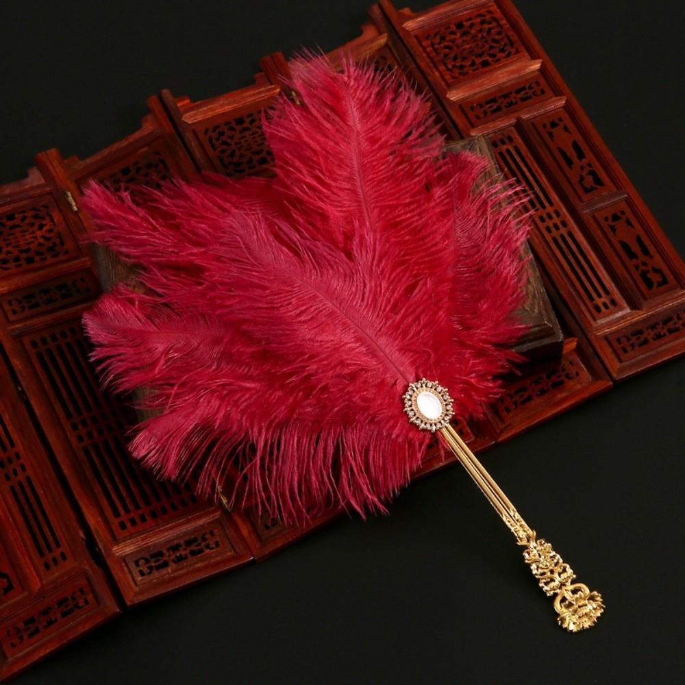 Поделки из перьев Веер из перьев Косплей Реквизит Для танцевальных выступлений Декоративный веер-поделка Антикварный ручной веер для Ханьфу и Чонсам