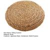 Handcrafted Straw Sitting Cushion Handwoven Padded Round Seat Cushion Cushion Rustic Japanese Style for Tatami Meditation