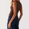 Women's Fashionable Casual Slim Fit Short Ribbed Sleeveless Button-Up Vest T-Shirt