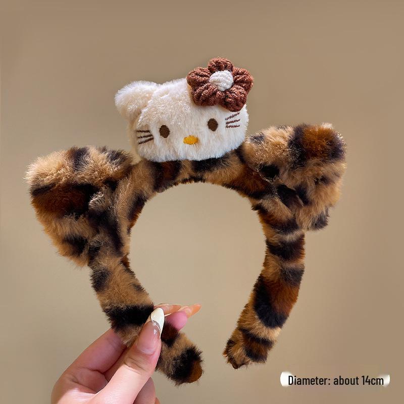 2024 Cute Cartoon Plush Headband for Women - Makeup, Hair Clip & Tie