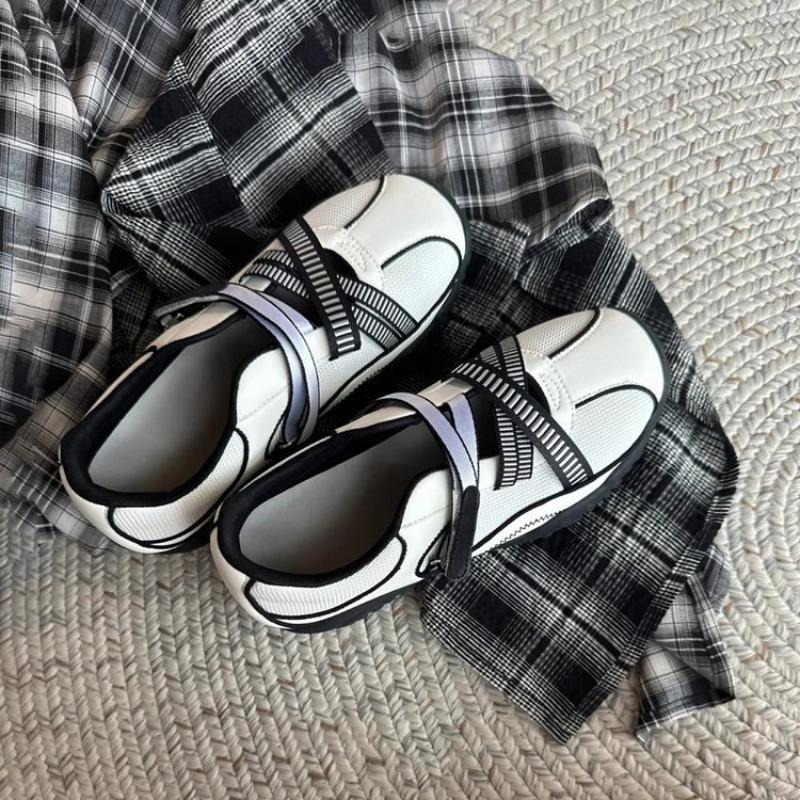 Ballet style sneakers women's spring and summer new thick-soled retro student breathable mesh casual shoes