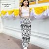 Elephant Pants Women Men Unisex Premium Japanese Silk Print Thailand Casual Streetwear Beach  Bohemian Retro Vintage Adjustable Rope Loose Legs