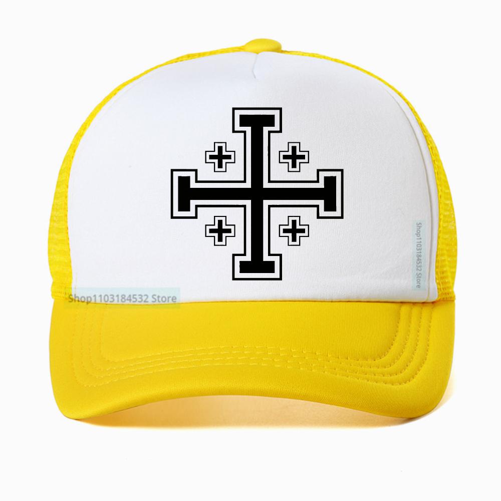 Jerusalem Cross Religion Unisex Retro Baseball Cap Franziskaner Holyland Christian Creativity Gift Casquette Hat