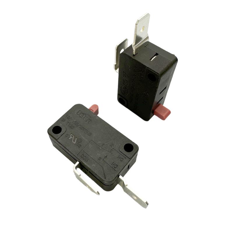 Ushun KW-16 Micro Switch, 16A 250VAC, Normally Open, Travel Limit Reset, 2-Pin