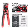 Metric 5-in-1 Automatic Wire Stripper Cutter Pliers for 0.2-10mm² Wires