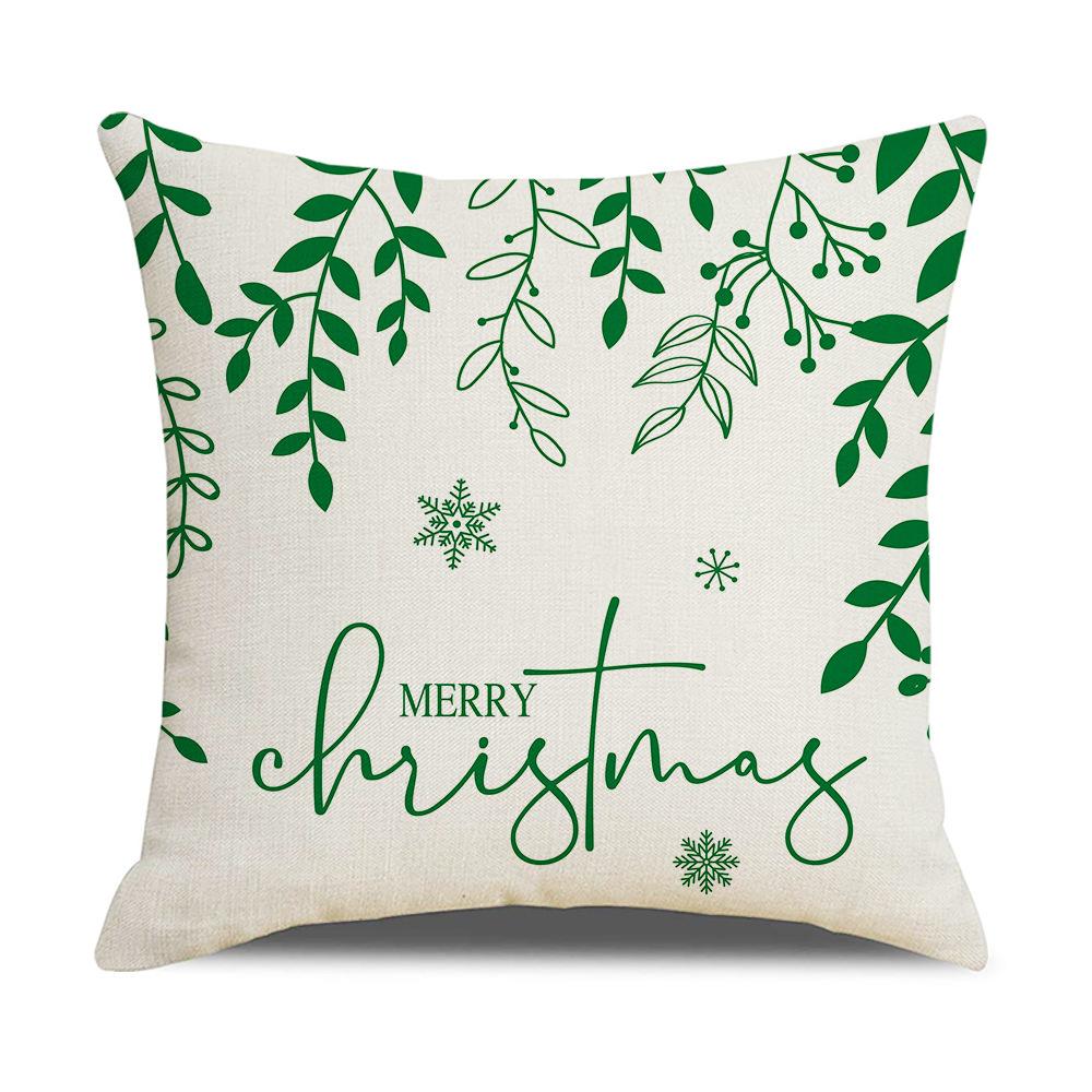 New Green Series Christmas Pillow Covers Home Sofa Bedside Living Room Cushion Cushion Covers