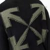Men's Off-White FW21 Arrow Pattern Round Neck Pullover Wool Sweater Loose Fit Black OMHE088F21KNI0011055