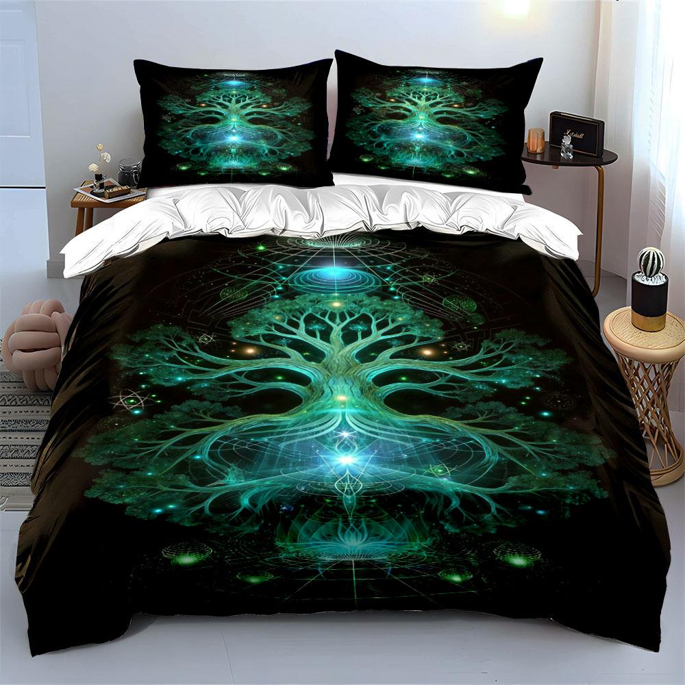 Glowing tree with patterns. Bedding sets Duvet cover sets Duvet covers Pillowcases(1 * Duvet Cover 2 * Pillowcases without duvet insert)
