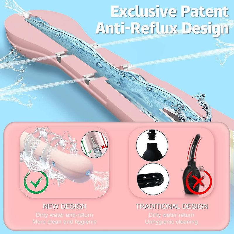Anal Douche Enema Bulb,backflow Prevention, Silicone Enema Bulb With 5 Shower Holes Butt Shower Irrigator For Women Men